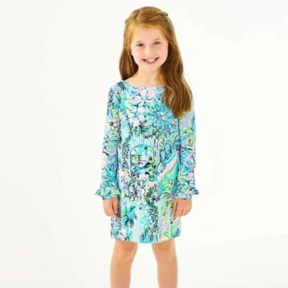 Lilly Pulitzer Girls UPF 50+ Mini Ruffled Sophie Dress Lillys House NWOT size XL